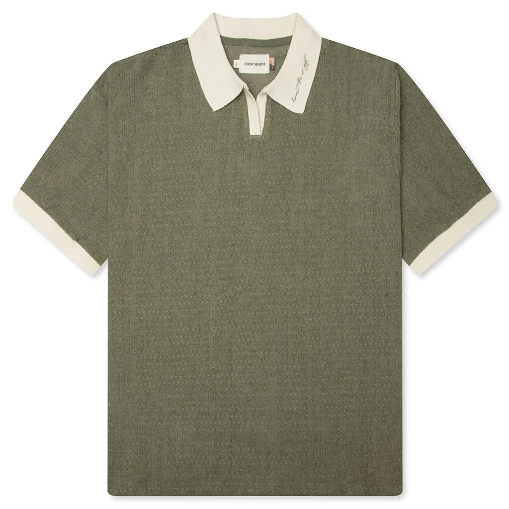 Pique Colorblock Polo Sage