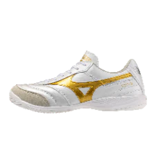 Mizuno Morelia Sala Elite IN Mens Soccer Shoes White Gold