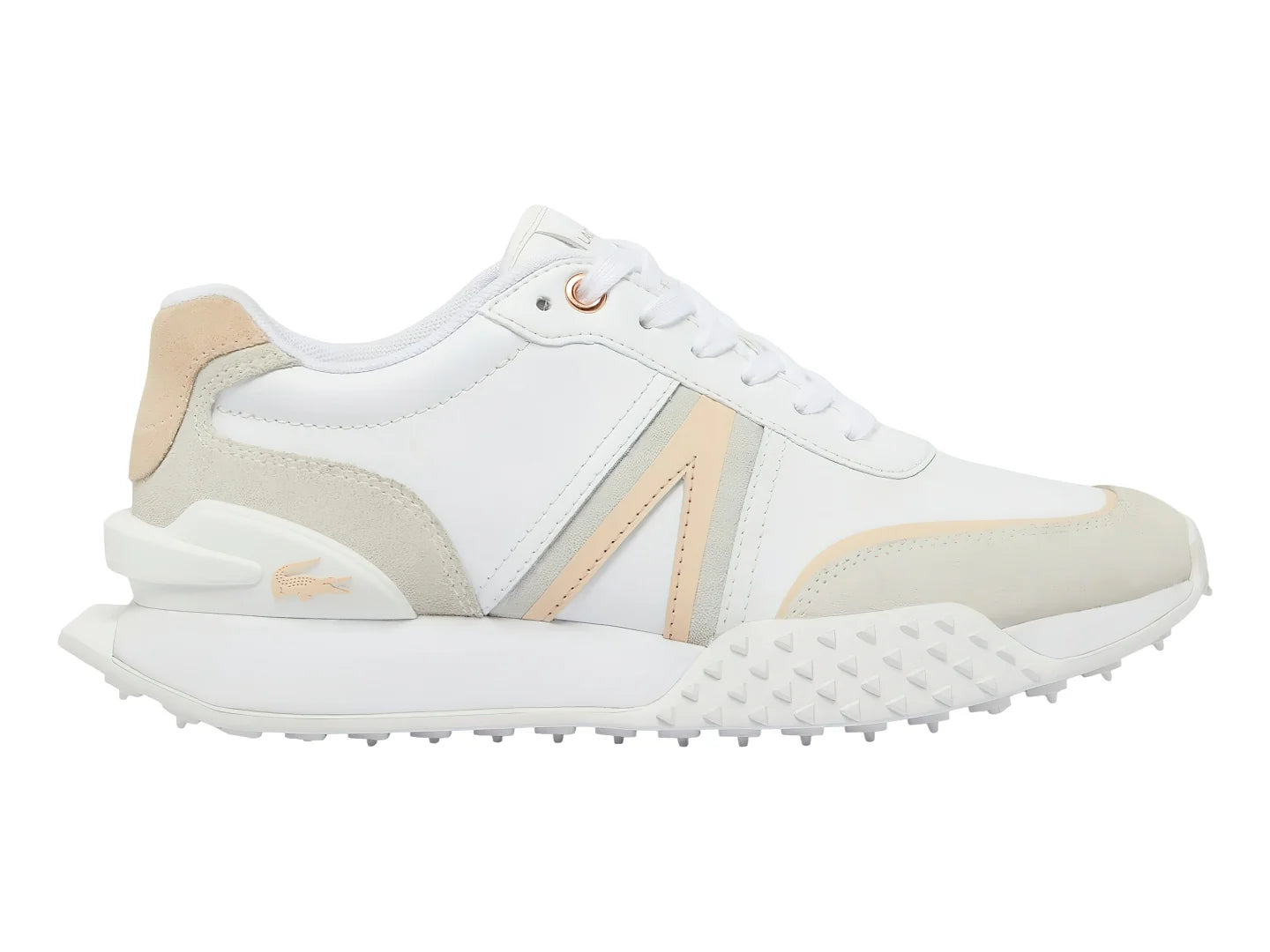 Tenis Lacoste L Spin Deluxe Blanco y Rosa para Mujer