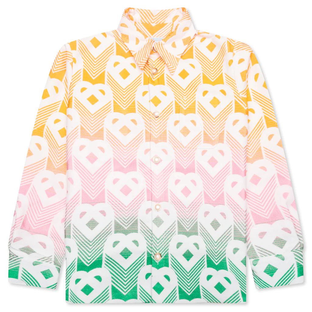 Jacquard Shacket Gradient Flying Heart