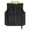 Sl Tommy Jumbo Sleeveless Denim Jacket Parchment Black