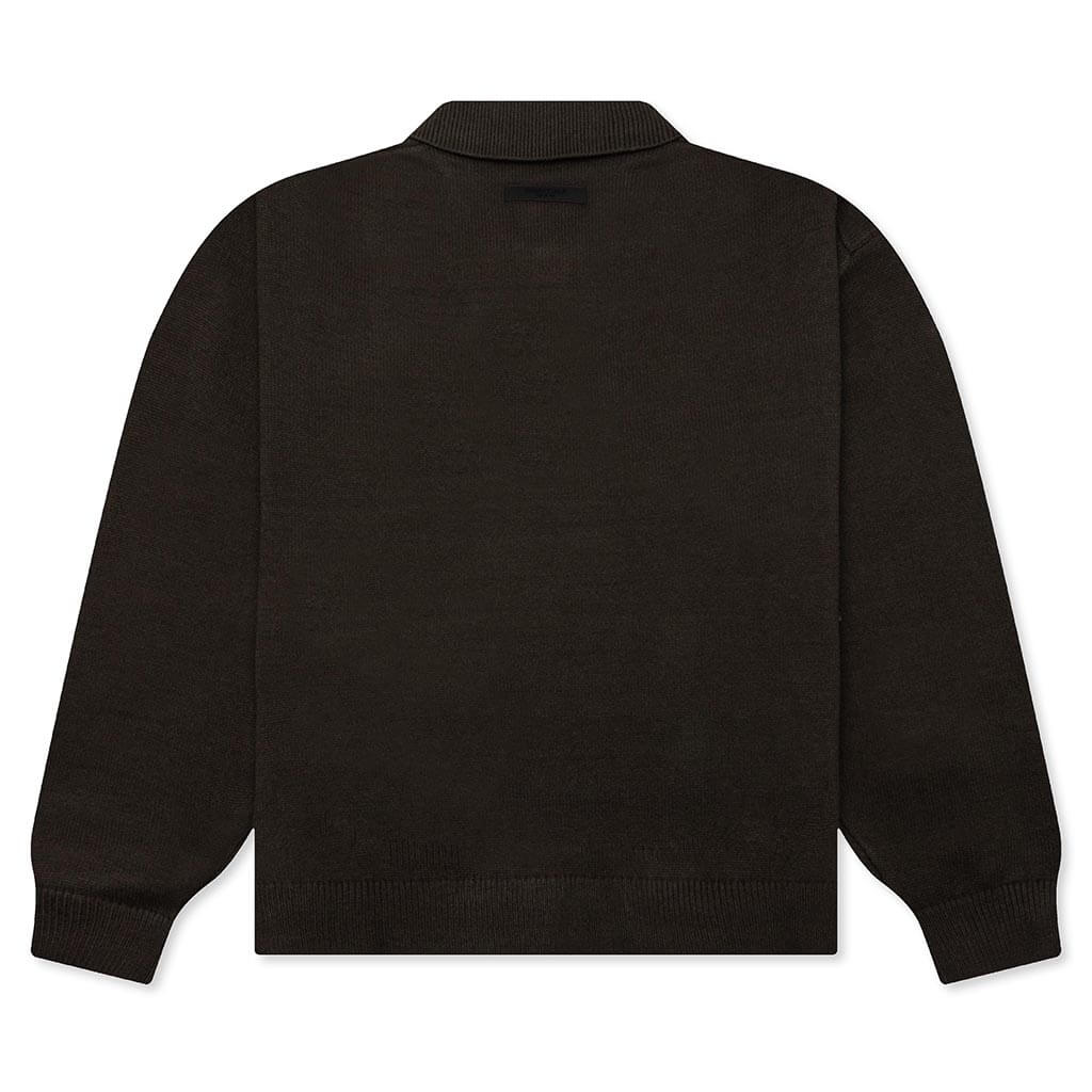 Knit L S Polo Off Black
