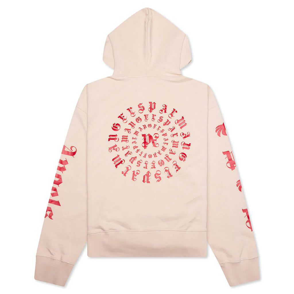 Gothic Logo Zipped Crew Light Beige Red