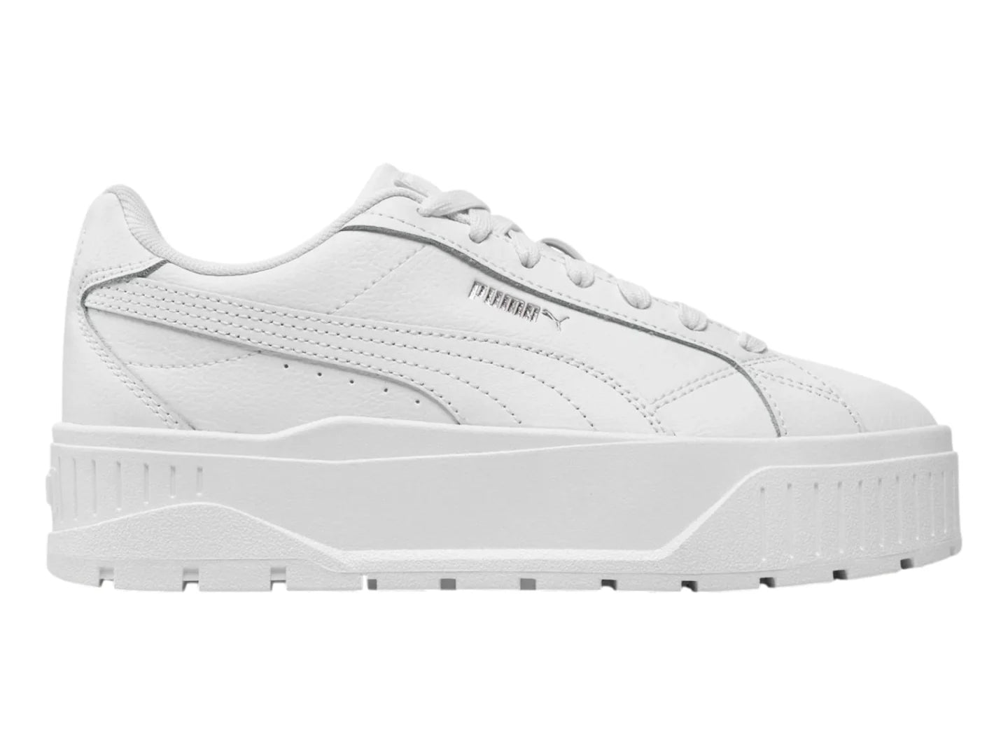 Tenis PUMA Karmen II Jr Blancos y Plata para Niña