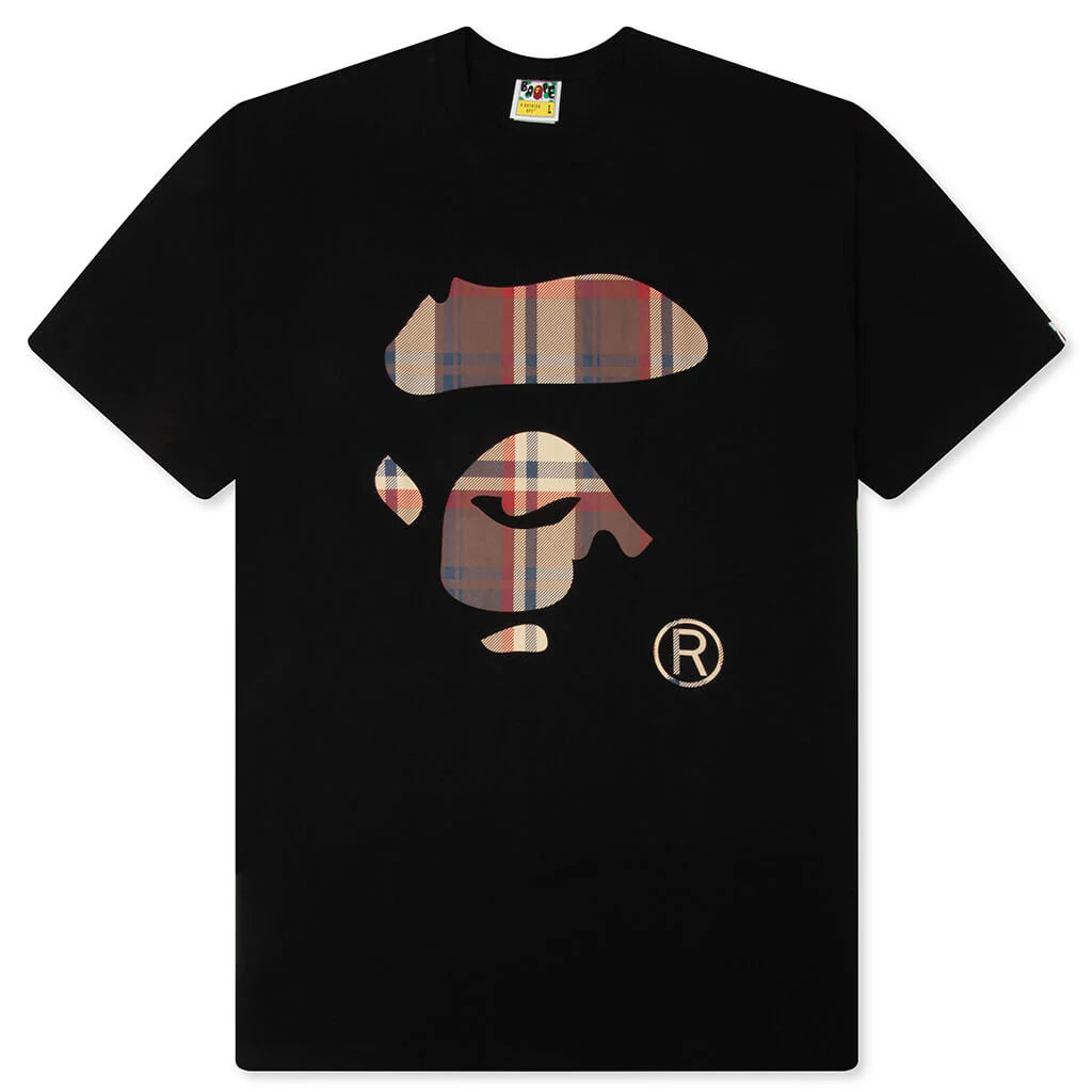 BAPE Check Ape Face Tee Black Red