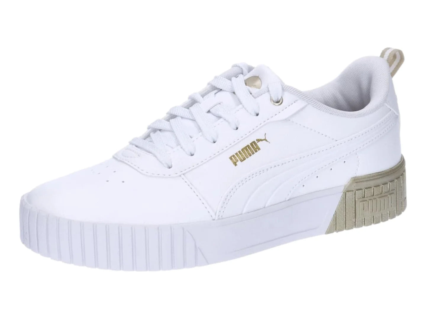 Tenis PUMA Carina 20 Metallic Dream Blancos y Dorados