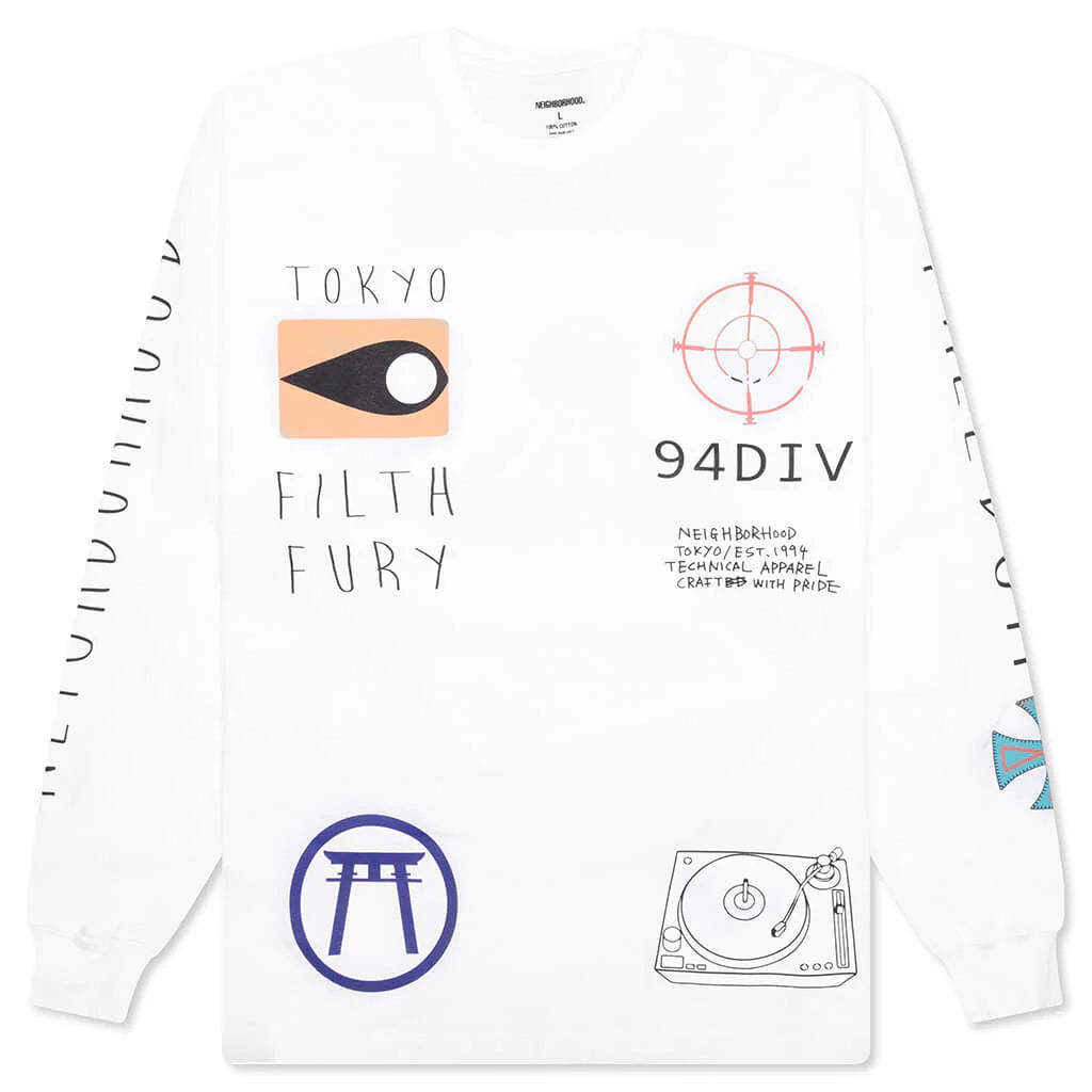 NH L S Tee 10 White