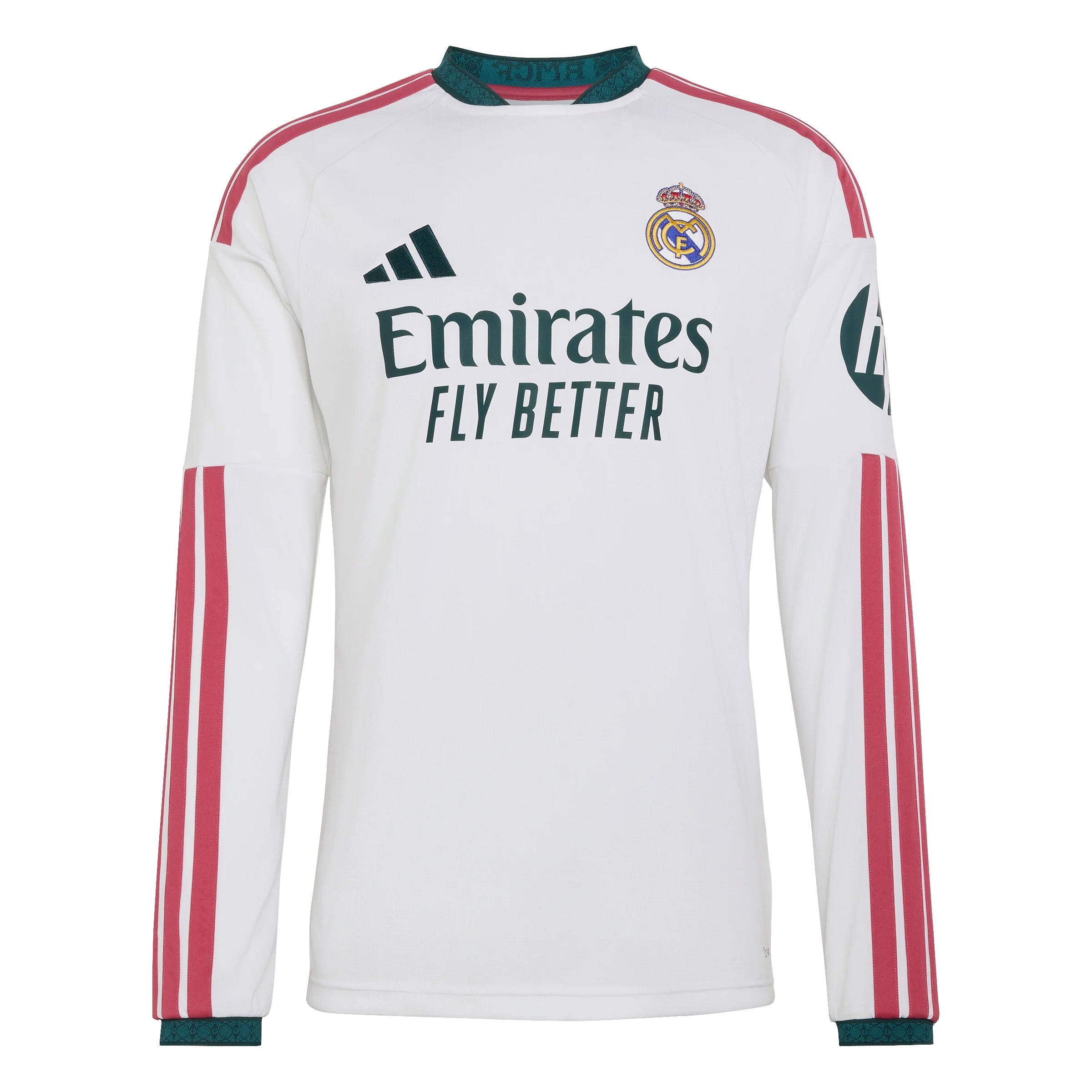 adidas Real Madrid Home Long Sleeve Mens Soccer Jersey 26 27 White