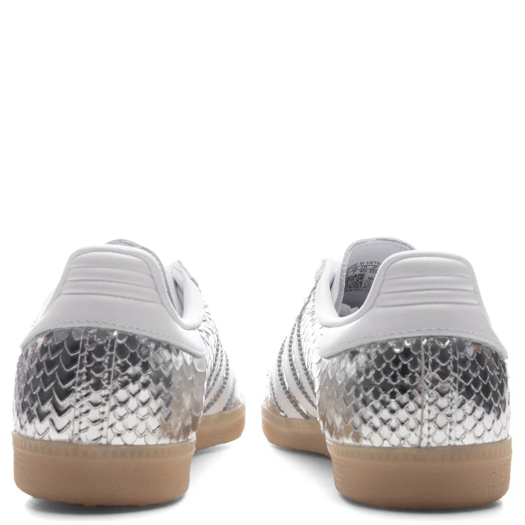 Womens Samba OG Silver Metallic Footwear White Gum