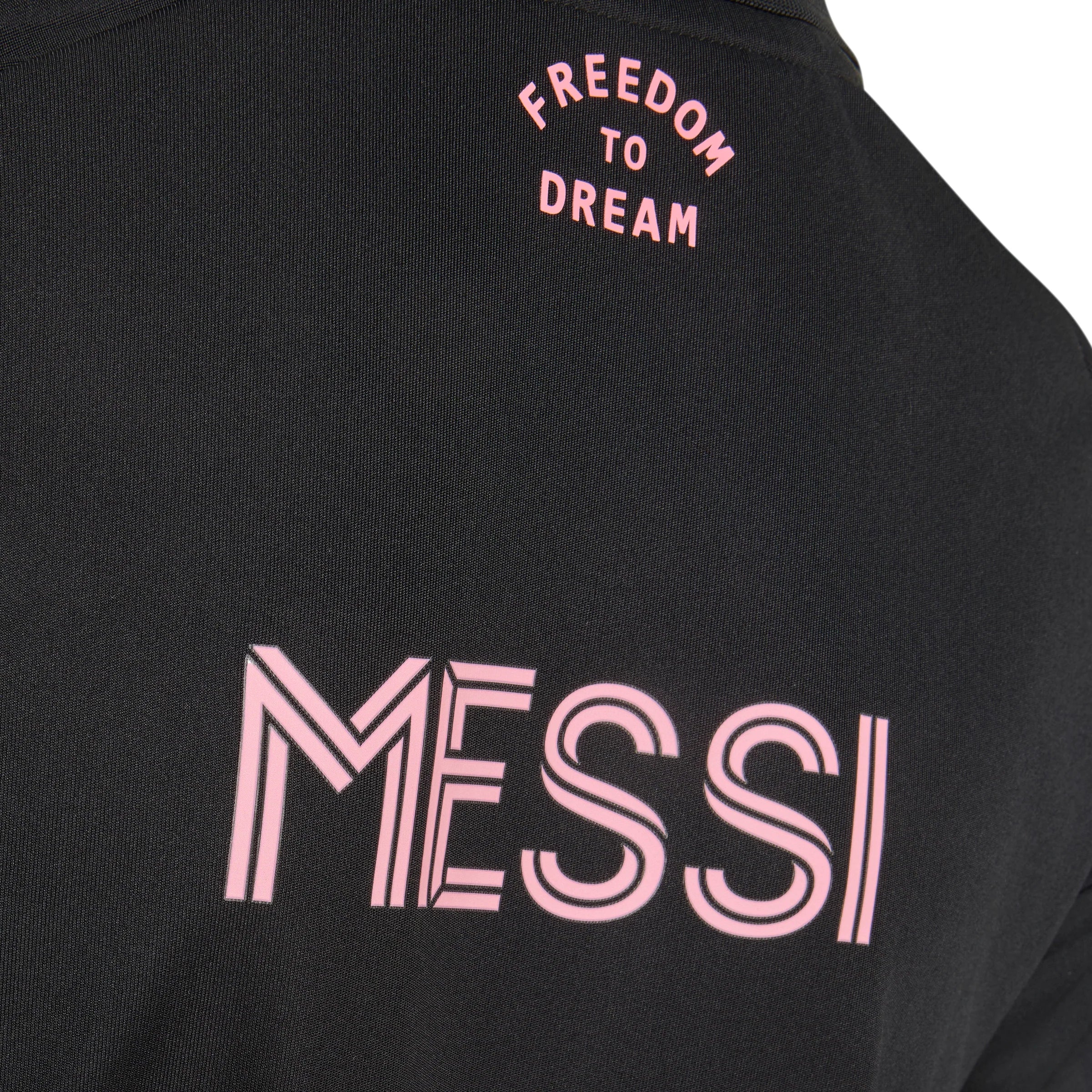 adidas Inter Miami CF Away Messi Youth Soccer Jersey 26 27 Black Pink