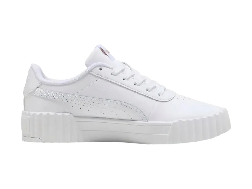 Tenis PUMA Carina 30 Blanco y Oro para Niña
