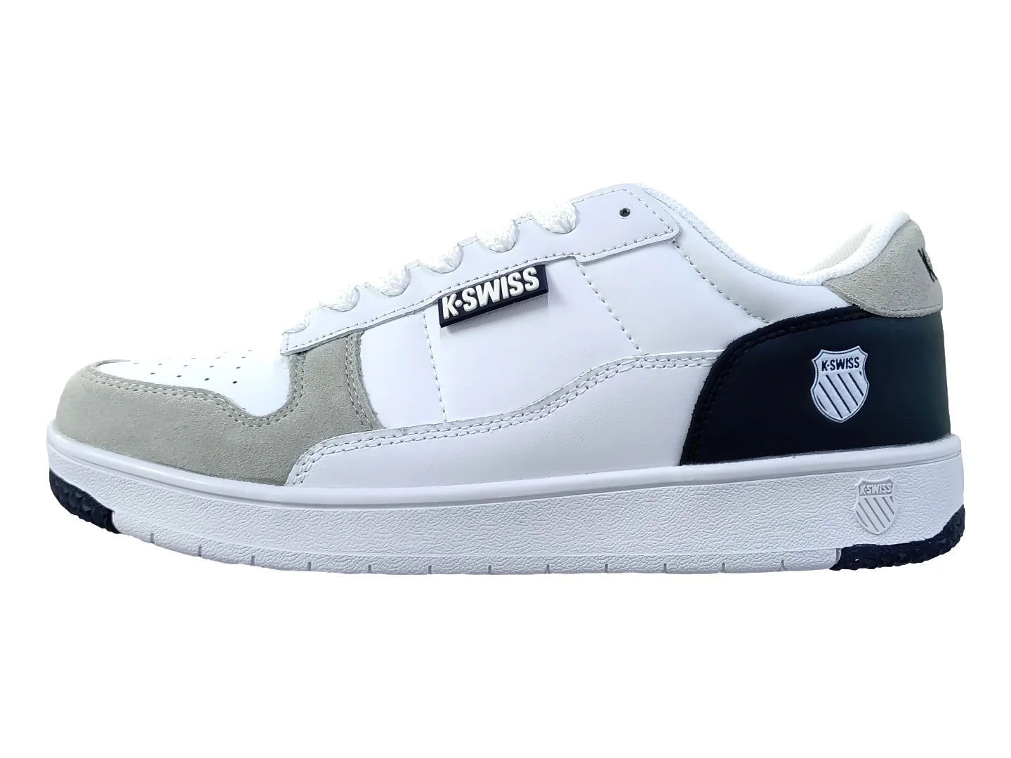 Tenis K SWISS Low ST Blanco Azul Marino y Gris para Hombre