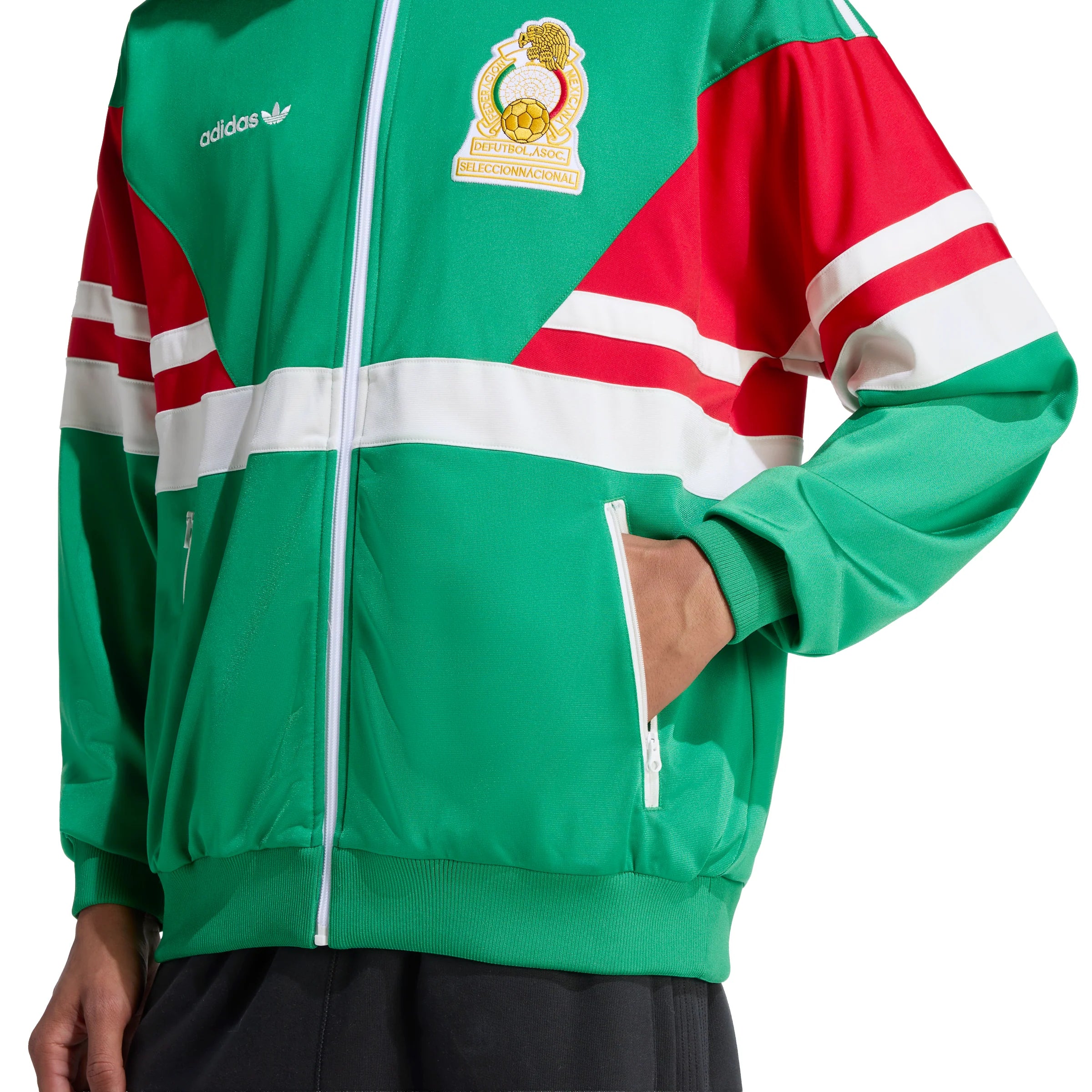 adidas Mexico Mens Soccer Track Top 1986 Green