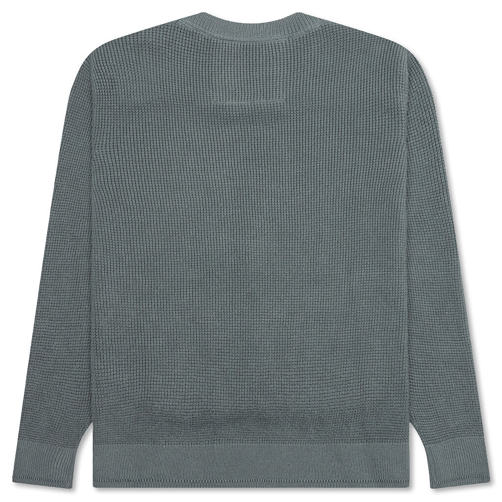 Embroidered Metal Logo Crewneck Titanium