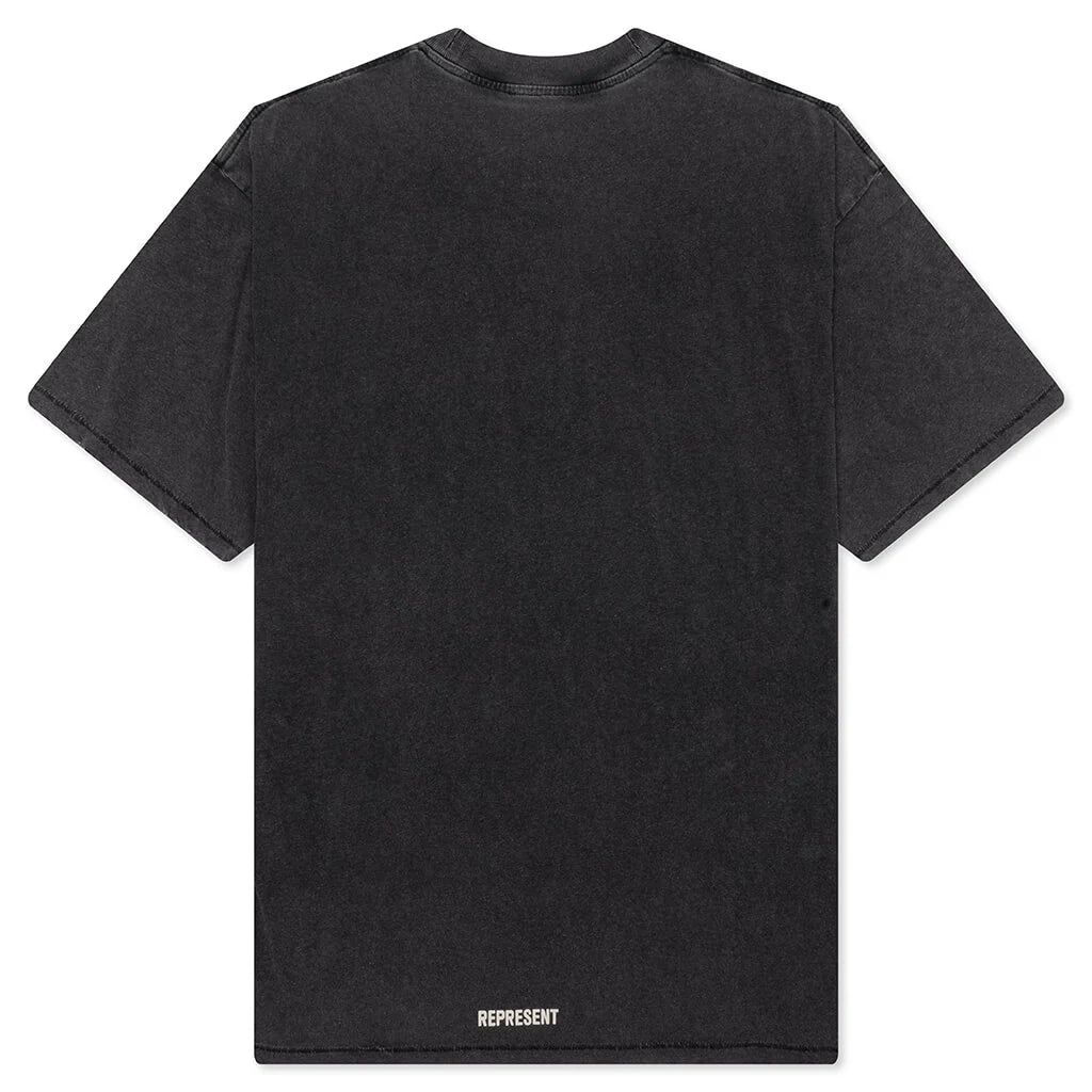 Initial Star T Shirt Vintage Grey