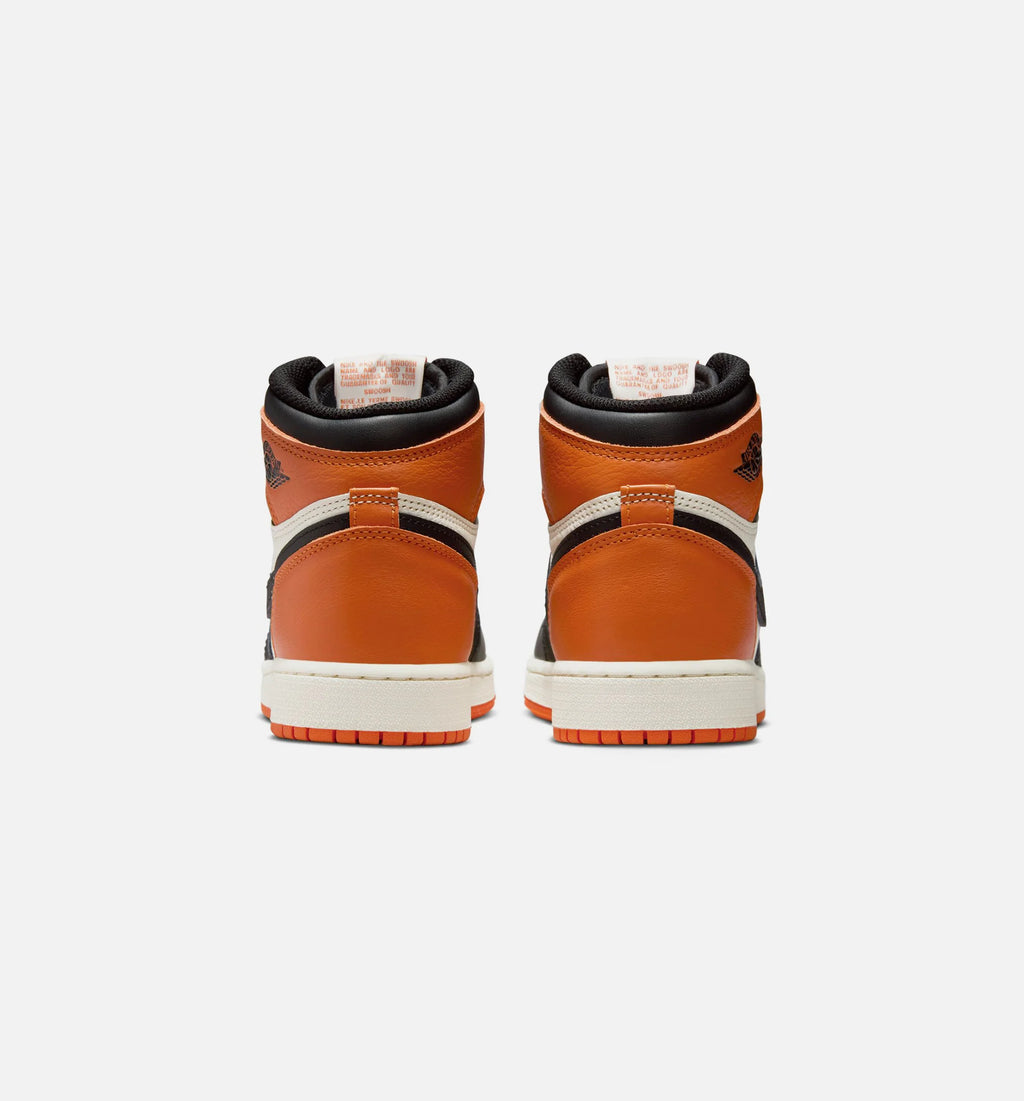 Air Jordan 1 Retro High OG Shattered Backboard Grade School Lifestyle Shoe Black Black Sail Starfish