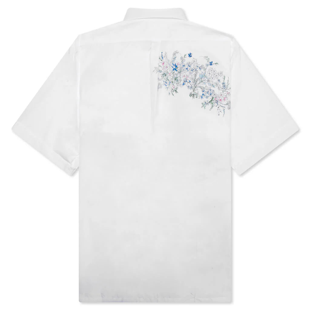 Flowers Poplin Shirt White