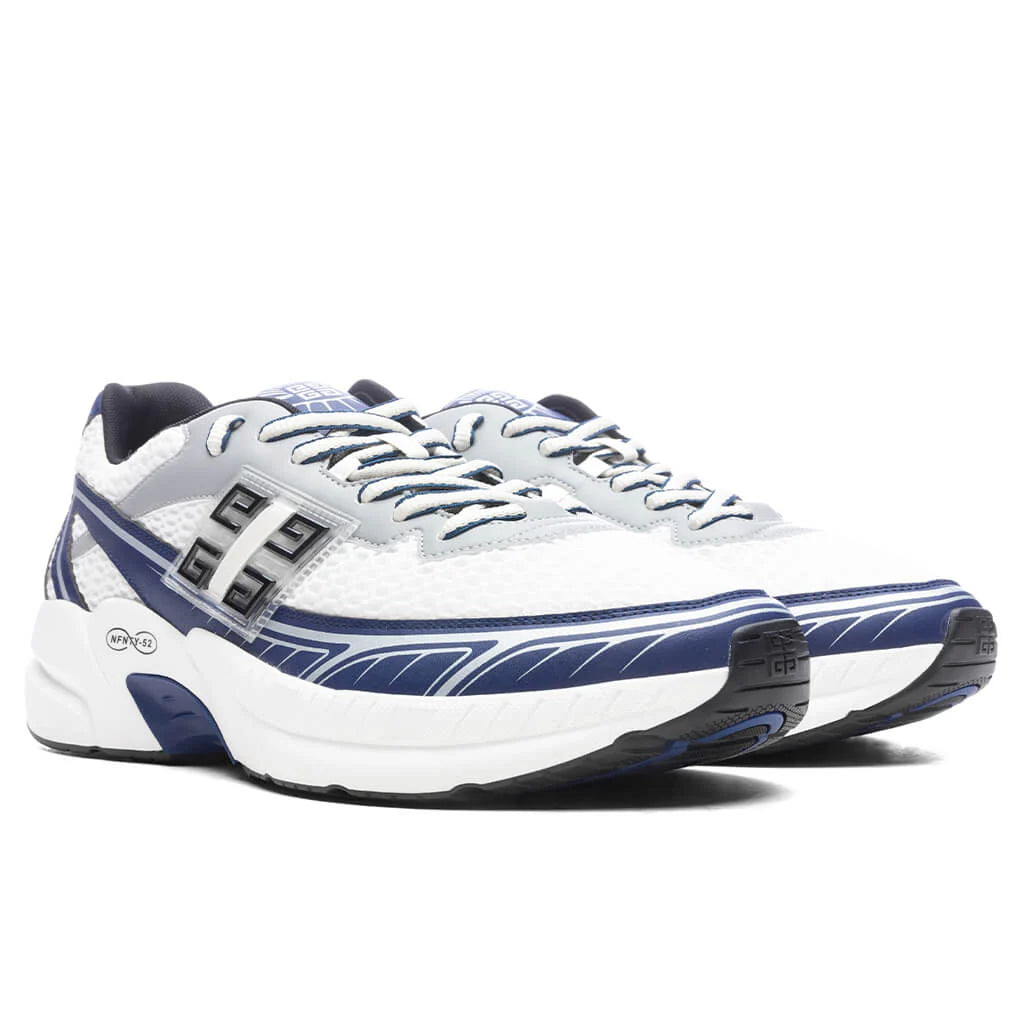 NFNTY 52 Synthetic Leather and Mesh Sneakers Navy White