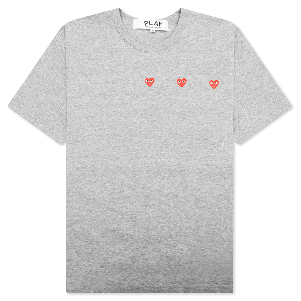 Multi Red Heart Logo Print T Shirt Grey