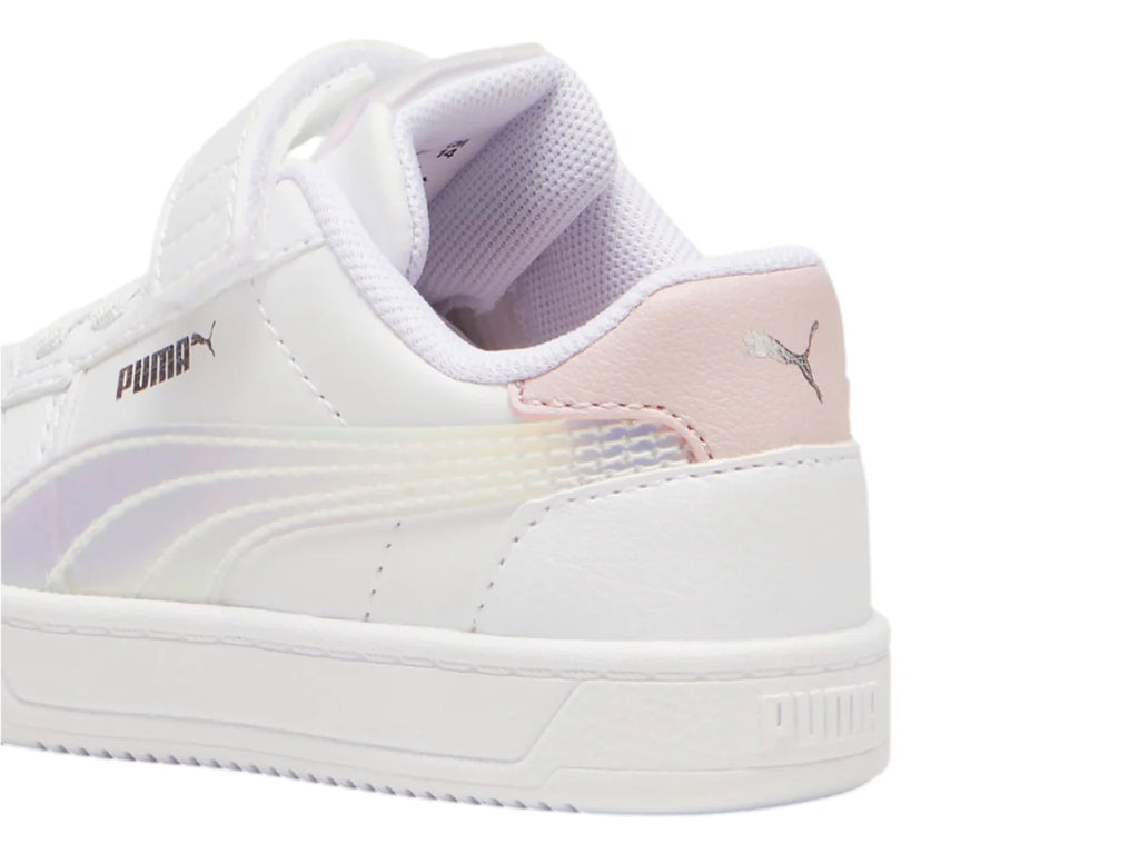 Tenis PUMA Caven 20 Holo Blanco y Rosa para Niña