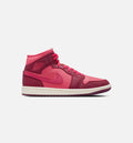 Air Jordan 1 Mid SE Valentines Day Womens Lifestyle Shoe Team Red Sierra Red Pueblo Red