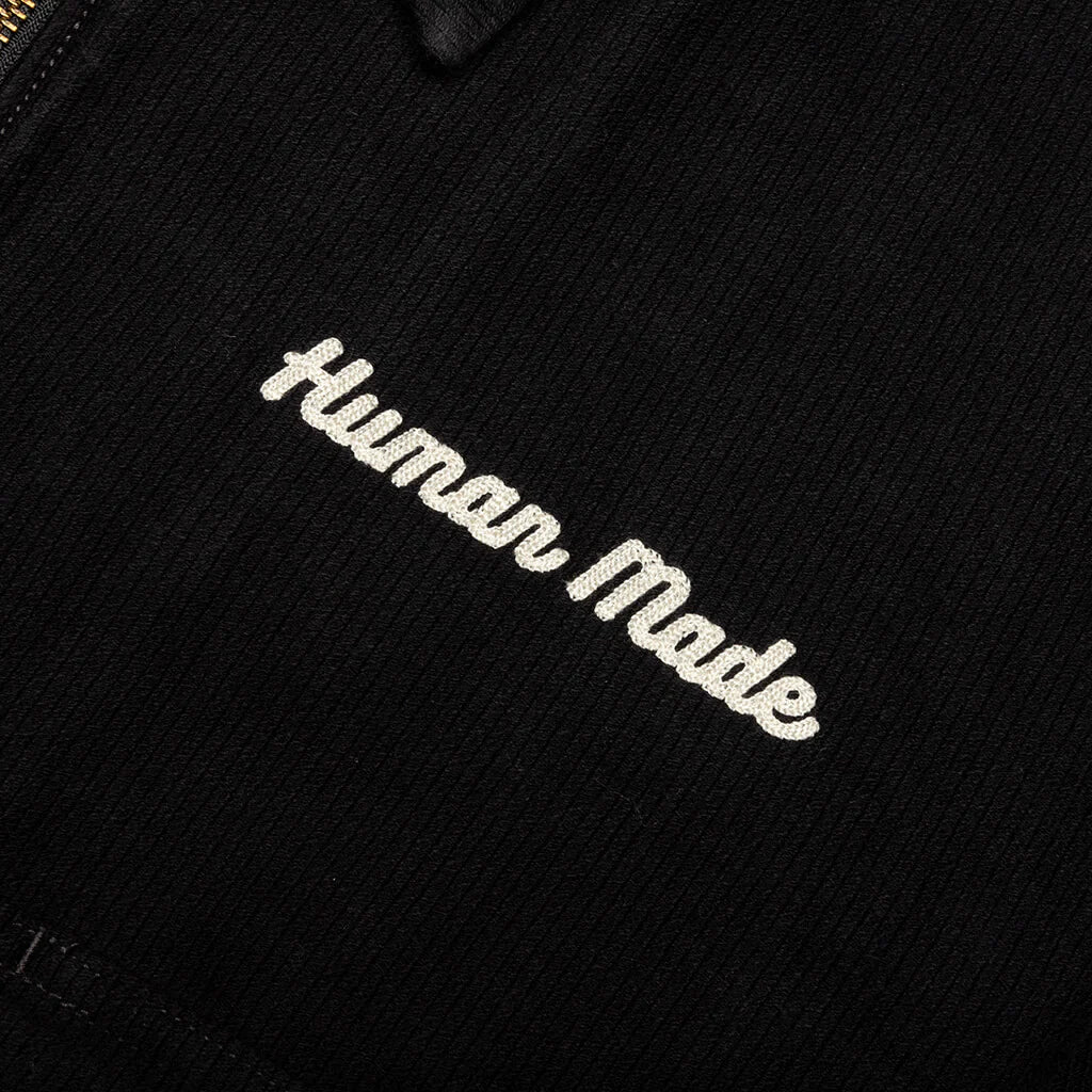 Zip Up Work Jacket Black