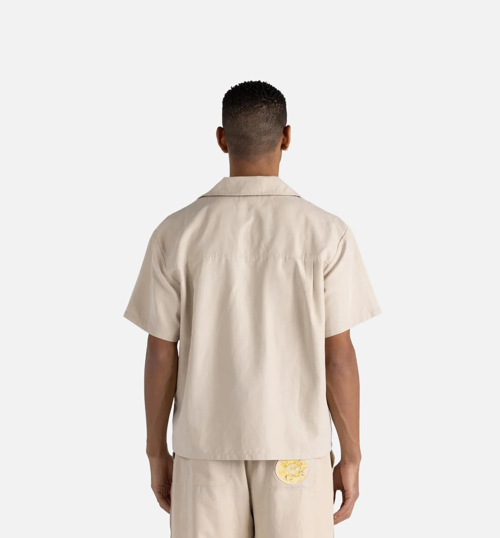 Brushed Camp Mens Short Sleeve Shirt Sand