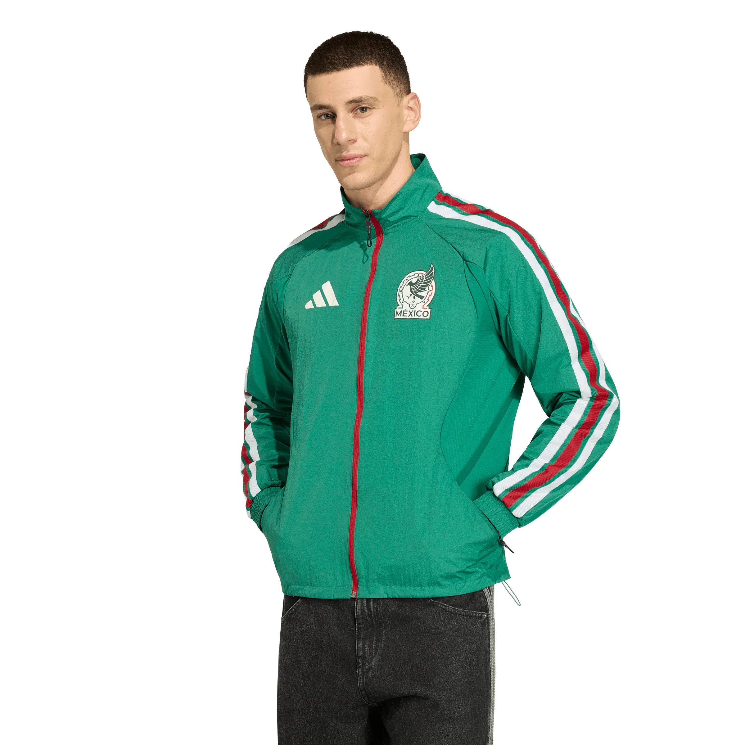adidas Mexico Home Anthem Mens Soccer Jacket Green White