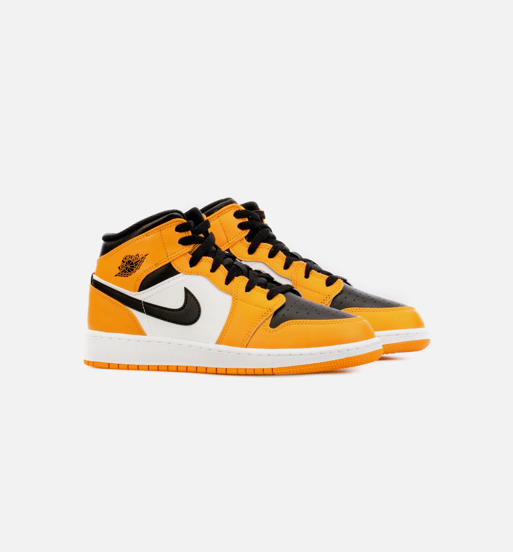 Air Jordan 1 Mid Yellow Toe Grade School Lifestyle Shoe Yellow Black
