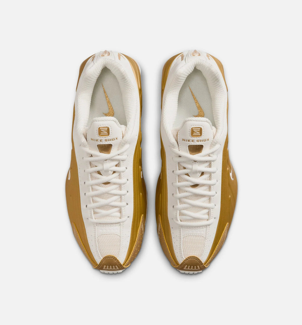 Shox R4 Womens Running Shoe Soft Pearl Metallic Gold