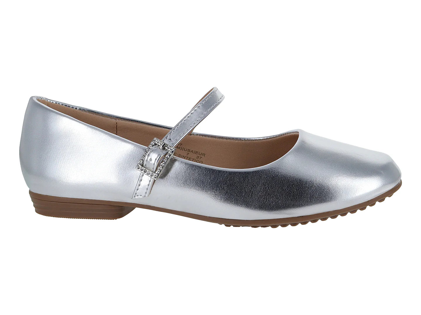 Zapatos Planos Ballerina Roze Color Plata para Mujer