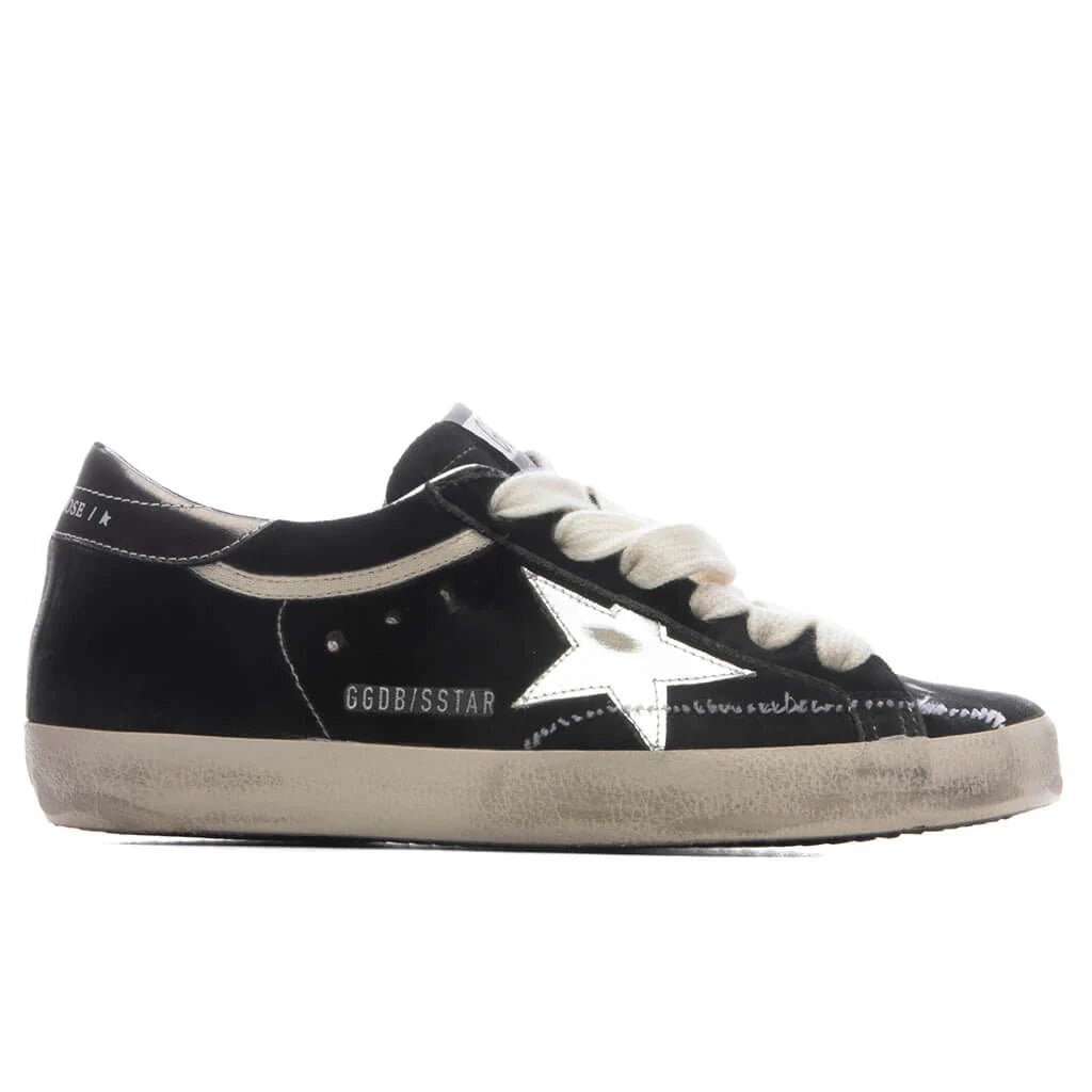Womens Super Star Velvet Dark Grey Silver