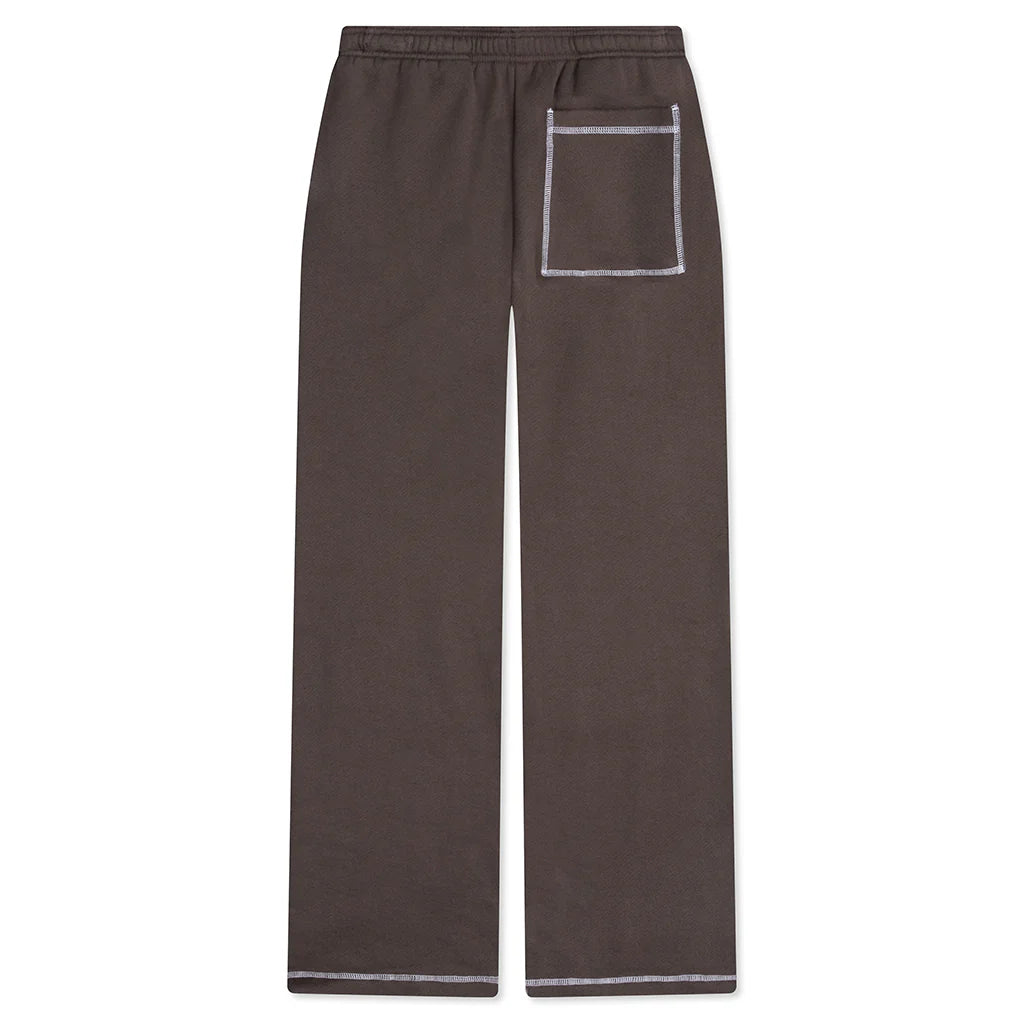 Wordmark Reverse Stitched Sweatpants Brown