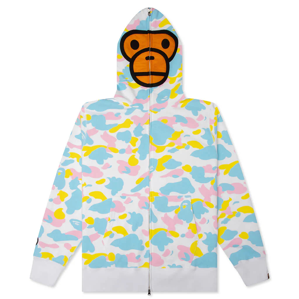 New Multi Camo Baby Milo Regular Fit Full Zip Hoodie White