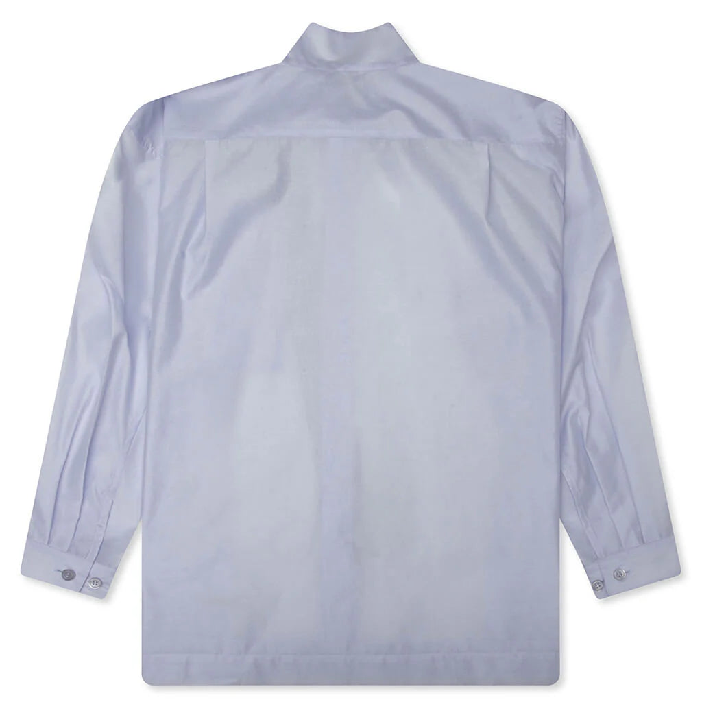 Crystalline Wool Blend Shirt White Blue