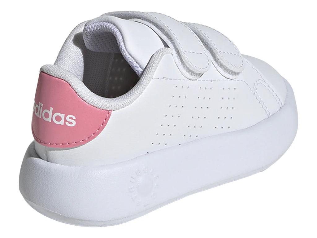 Tenis Adidas Advantage CF I Blanco y Rosa para Niña