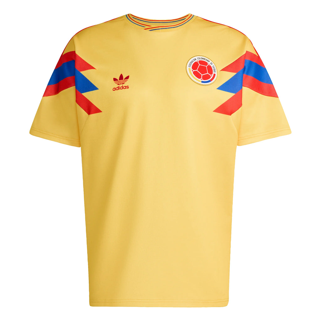 adidas Colombia Away Mens Soccer Jersey 1990 Gold