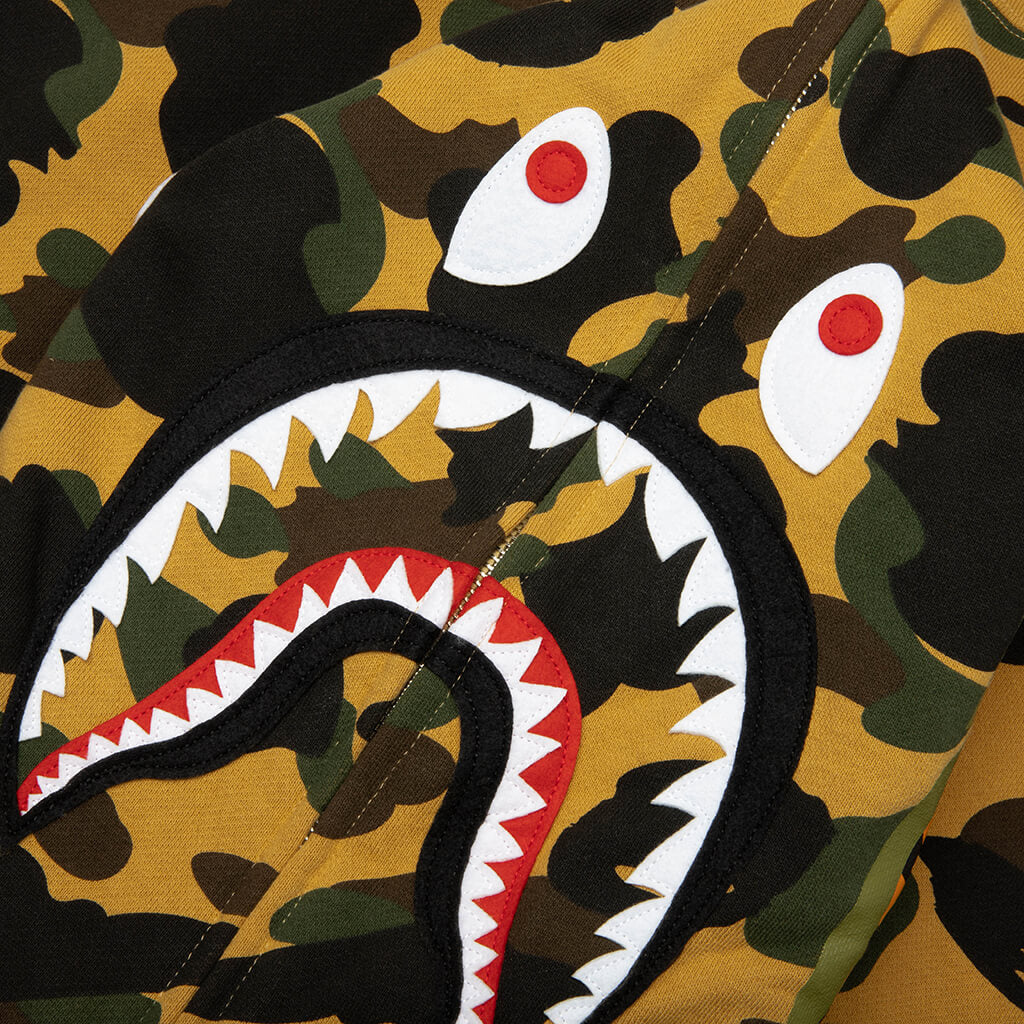 1st Camo Shark Full Zip Hoodie Yellow