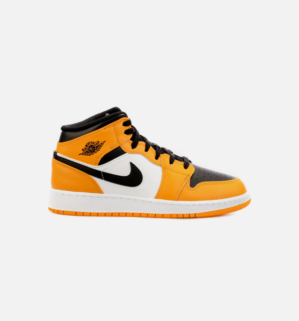 Air Jordan 1 Mid Yellow Toe Grade School Lifestyle Shoe Yellow Black