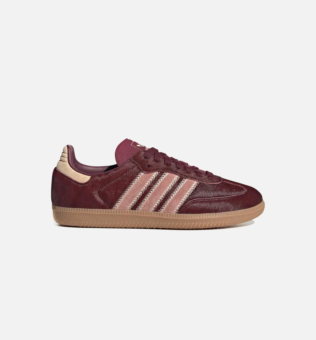 Samba OG Maroon Sand Strata Pony Womens Lifestyle Shoe Sand Strata Maroon Warm Clay