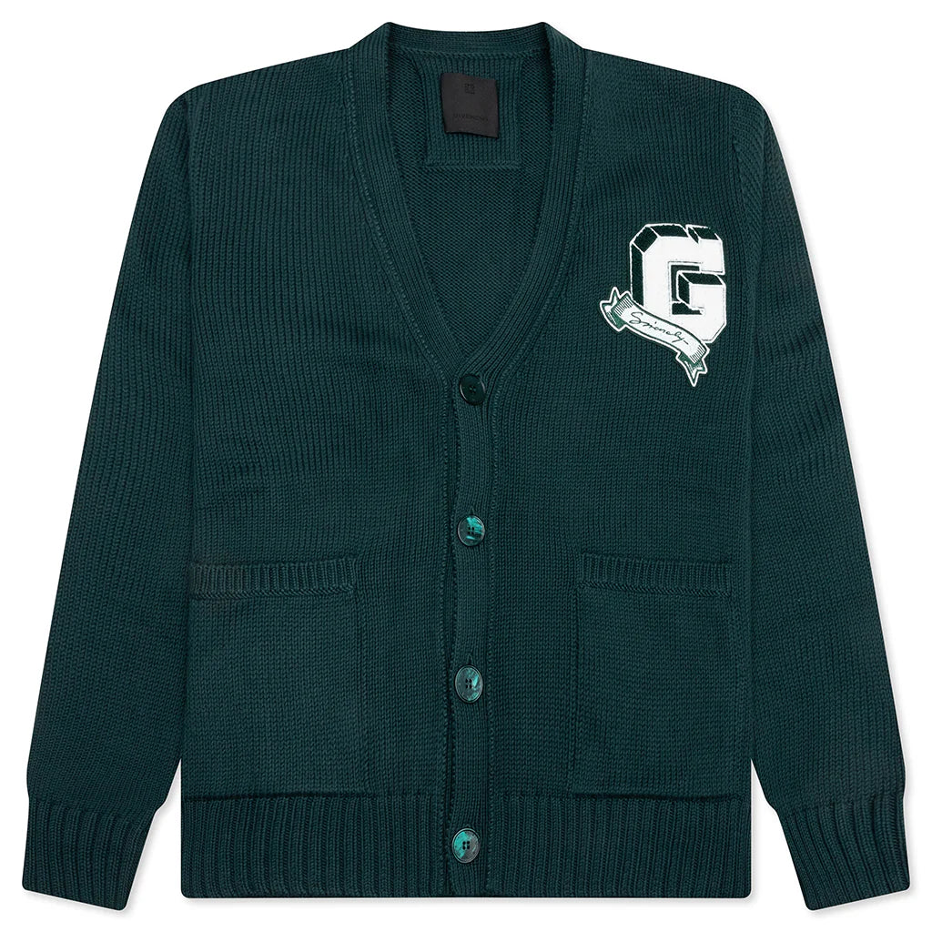 Cotton College Cardigan Fir Green