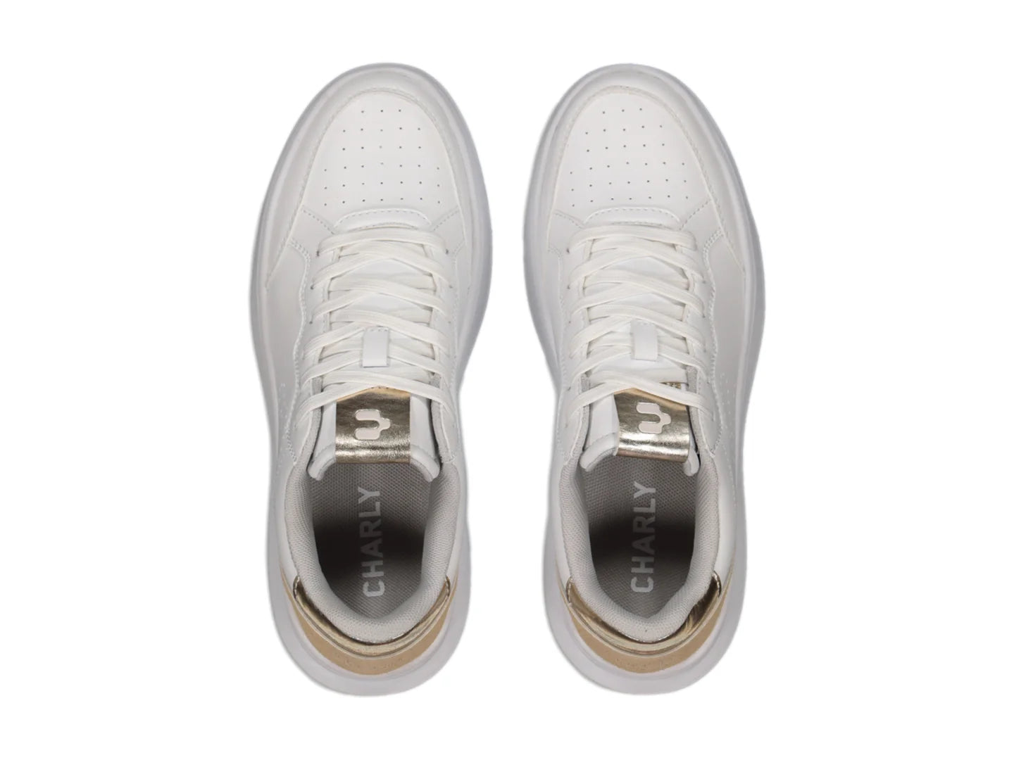 Tenis Charly Blancos con Detalles Camel para Mujer