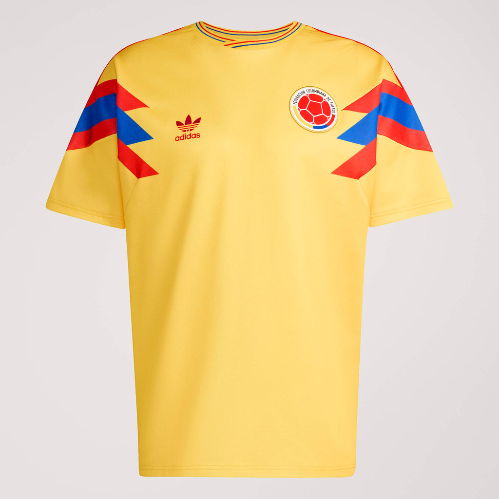 adidas Colombia Away Mens Soccer Jersey 1990 Gold