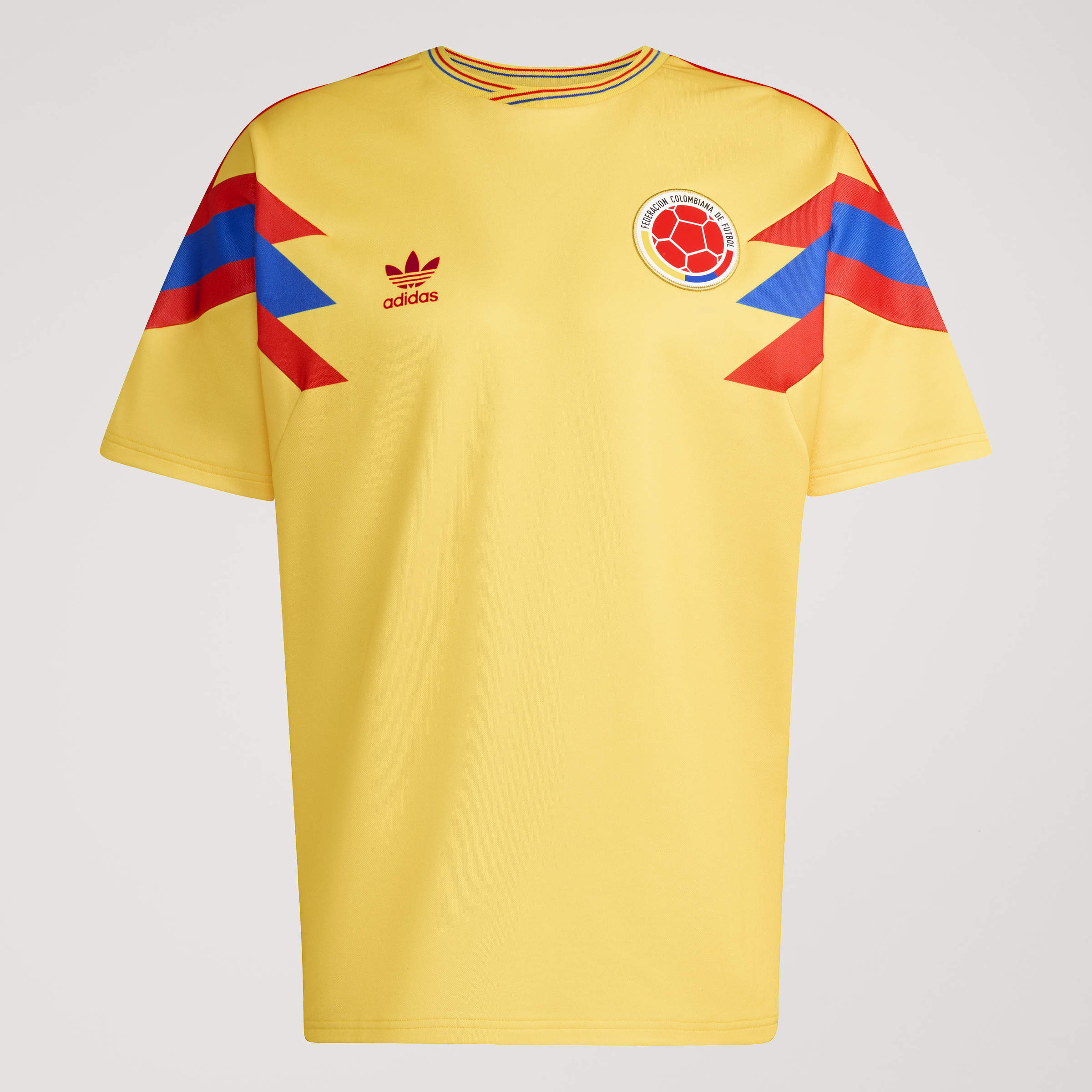 adidas Colombia Away Mens Soccer Jersey 1990 Gold