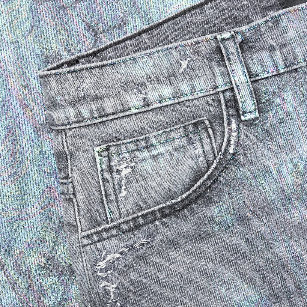 Oil Spill Baggy Jean Charcoal Wash