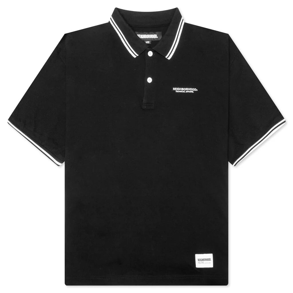 Pique Line S S Polo Shirt Black