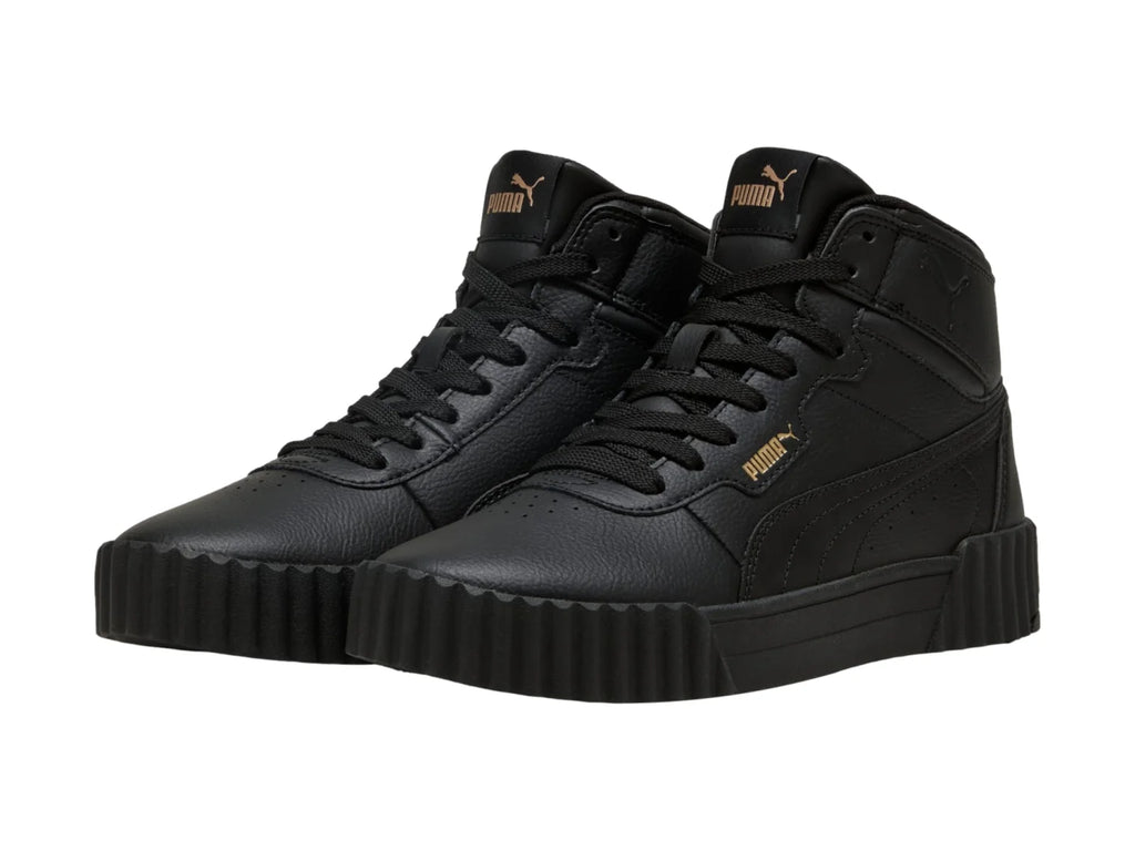 Tenis PUMA Carina 30 Mid Negro y Oro para Mujer