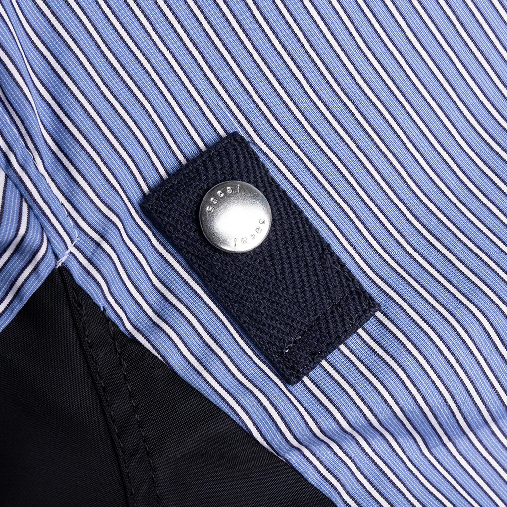 Cotton Poplin Pullover Blue Stripe