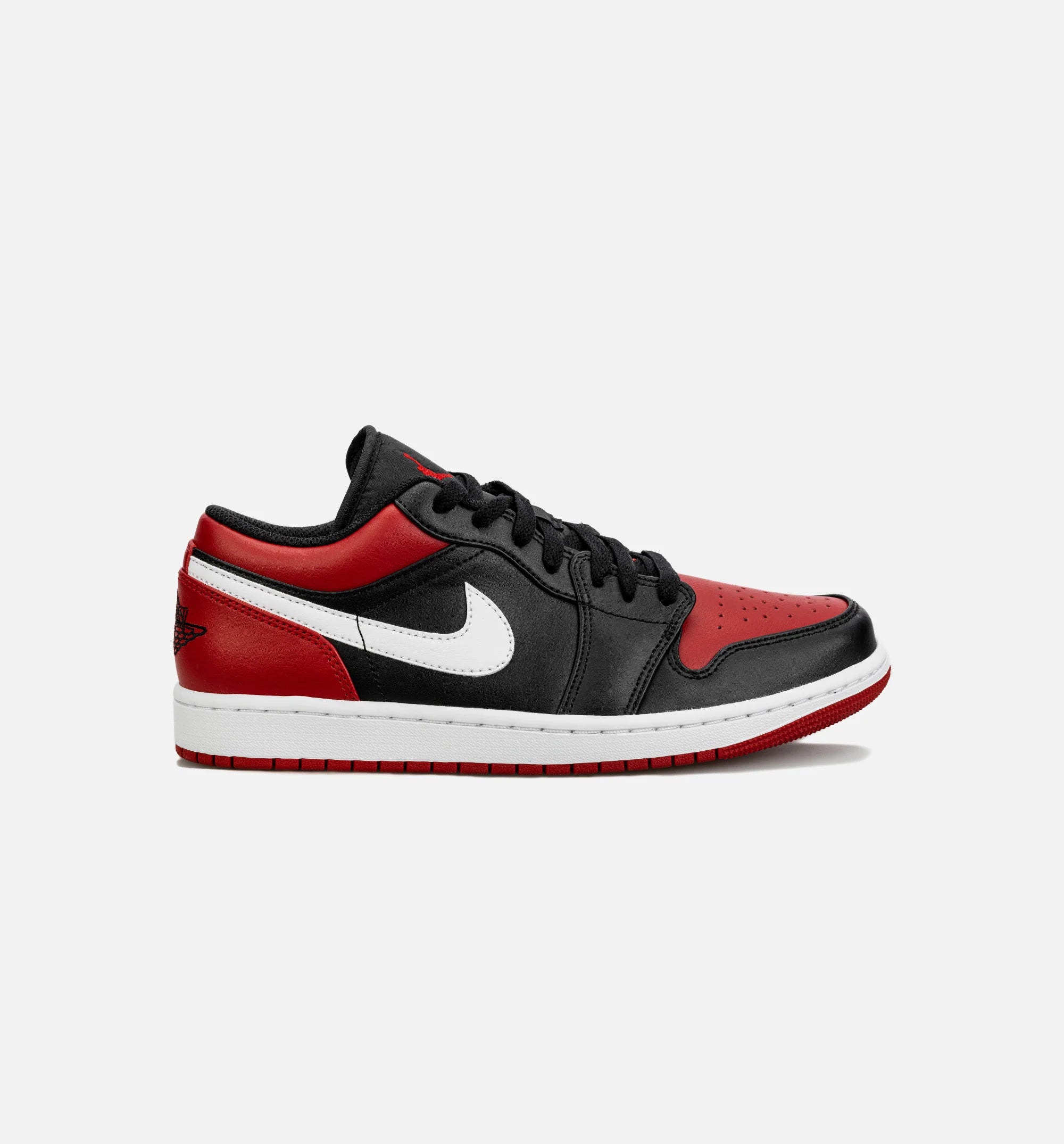 Air Jordan 1 Retro Low Bred Toe Mens Lifestyle Shoe Black Red