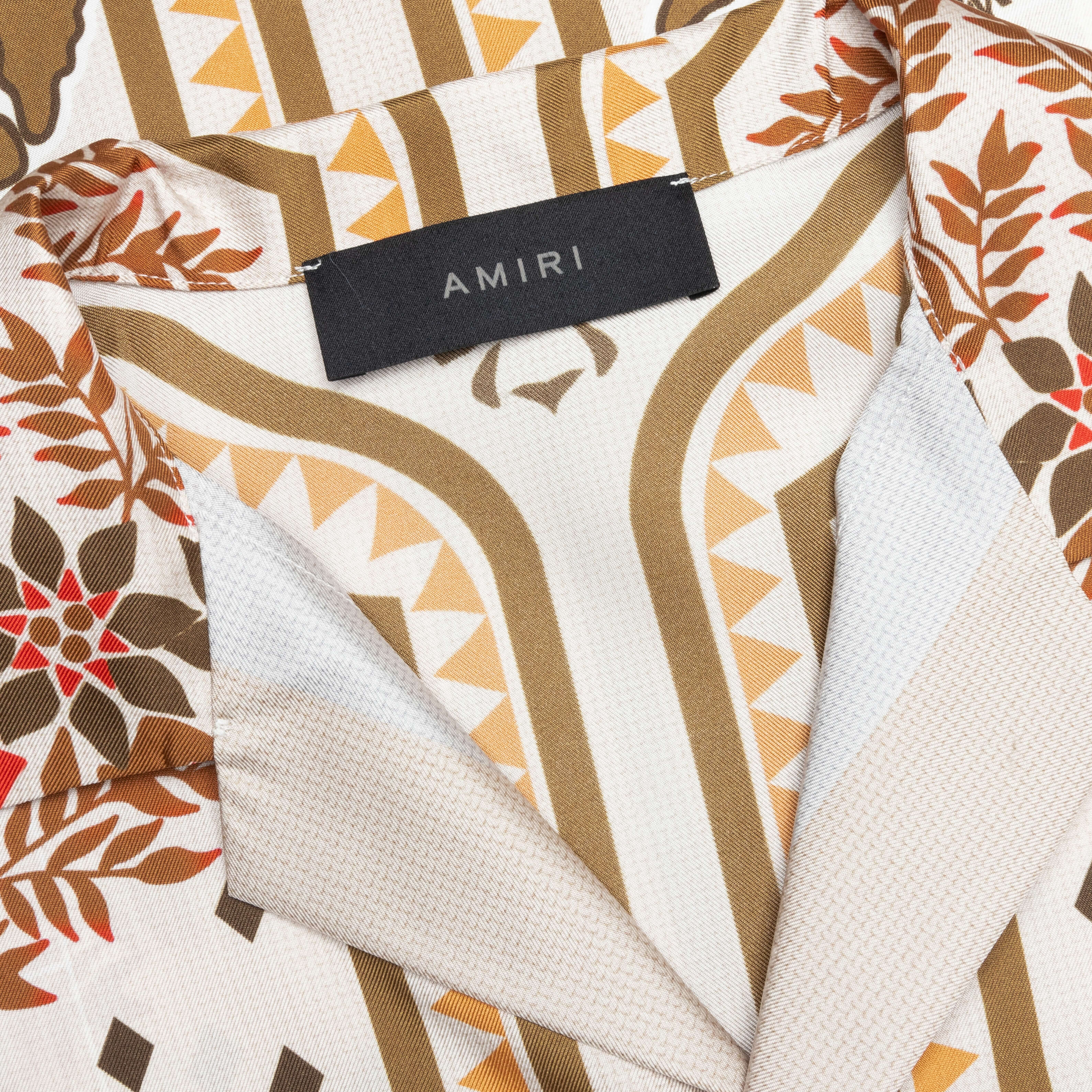 Palm Tree Bowling Shirt Copper Brown
